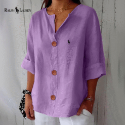 Alternative view of Ralph Lauren–style Linen Button Blouse