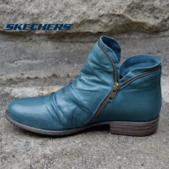 Skechers Women's Leather Side-Zip Ankle Boots