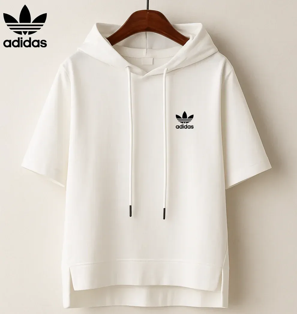 Adidas Women’s Cropped Short-Sleeve Hoodie - Image 2